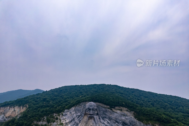 湖北襄阳伏羲摩崖石刻雕像公园航拍