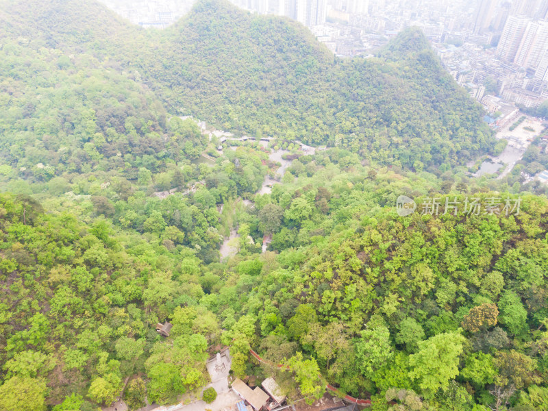 贵州贵阳黔灵山公园航拍