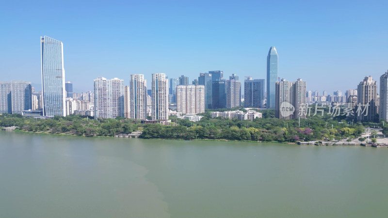 航拍惠州城市地标高楼惠州大景