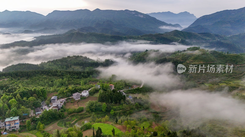 重庆酉阳：雾霾天气青山绿