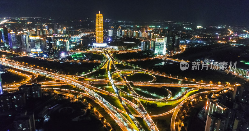 河南郑州金水立交夜景