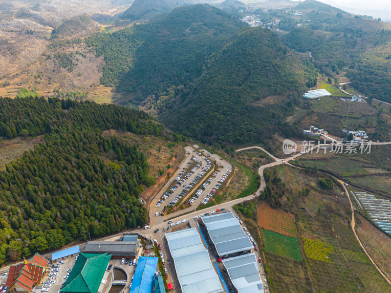 航拍云南个旧老阴山景区