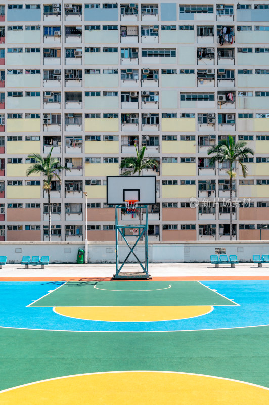 中国香港社区彩色建筑风光