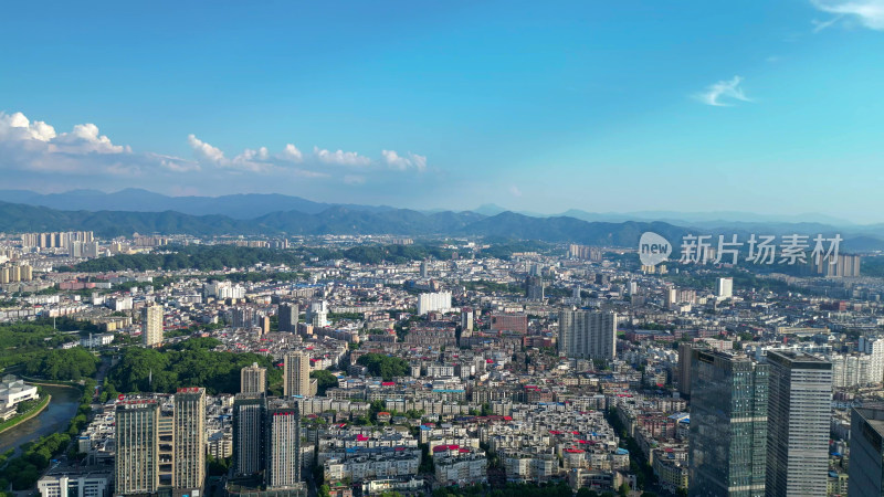 航拍江西萍乡城市天际线萍乡大景