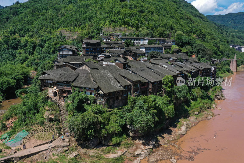 贵州赤水河上红色历史文化丙安古镇美景