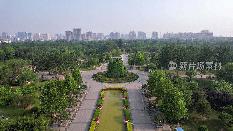 河北邯郸赵苑公园4A景区航拍