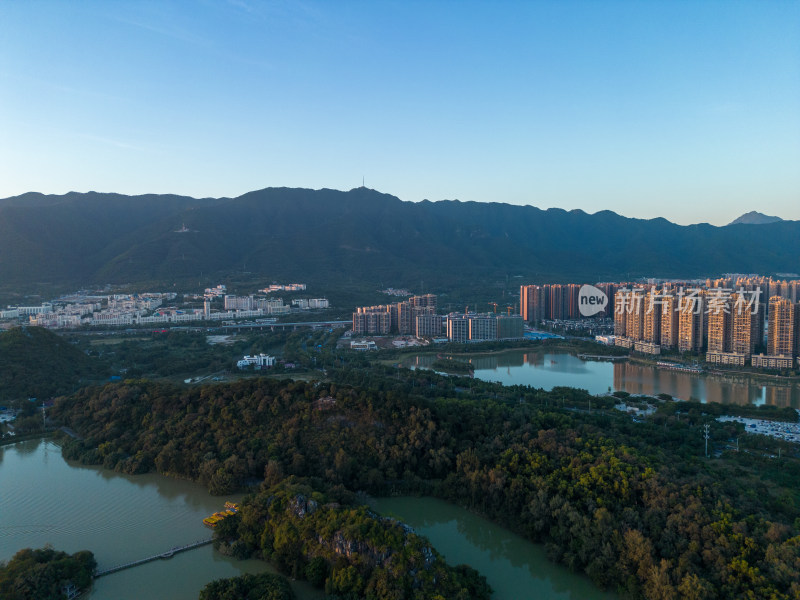 广东肇庆星湖风景区航拍