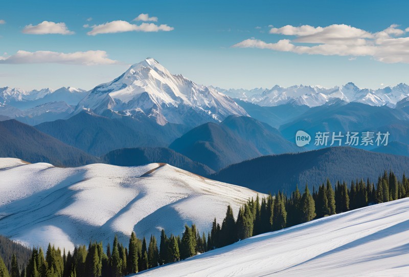 雪山高原草原森林风景