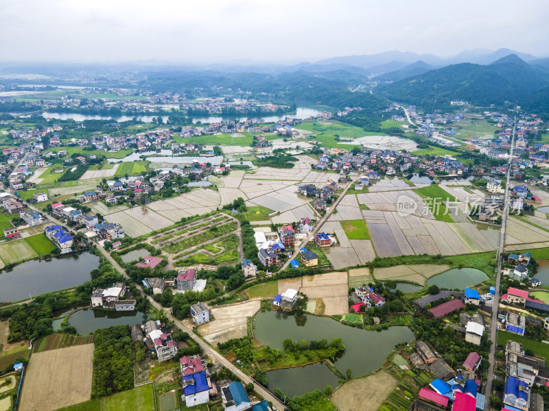 航拍南方田园乡村