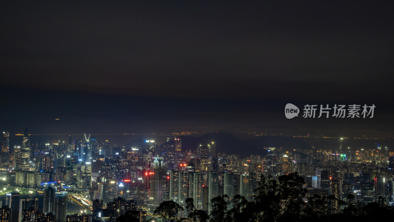 城市夜景鸟瞰全景