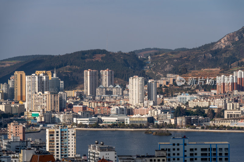 云南红河州个旧市城市风光