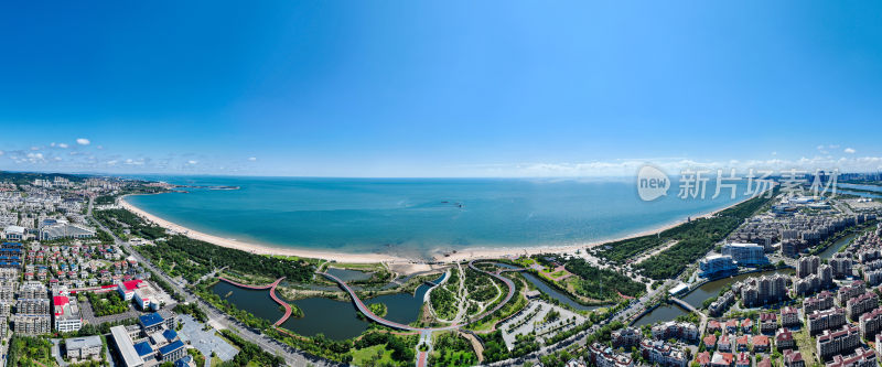 日照风光 海边城市 全景