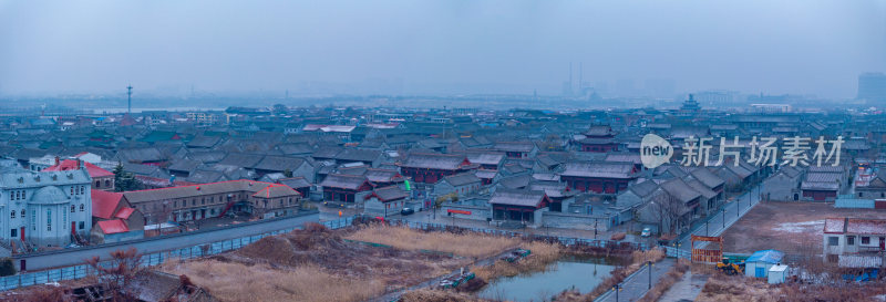 河南商丘古城雪景航拍