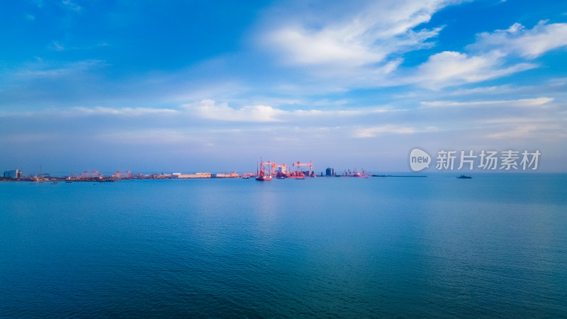 大海码头港口天空航拍自然风光