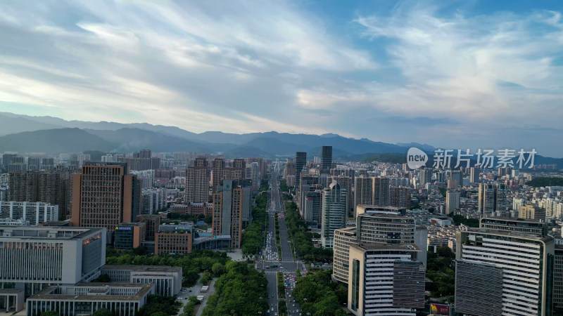 航拍福建龙岩龙岩大道