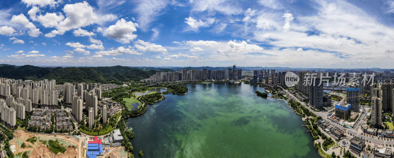 湖南长沙梅溪湖风光全景图