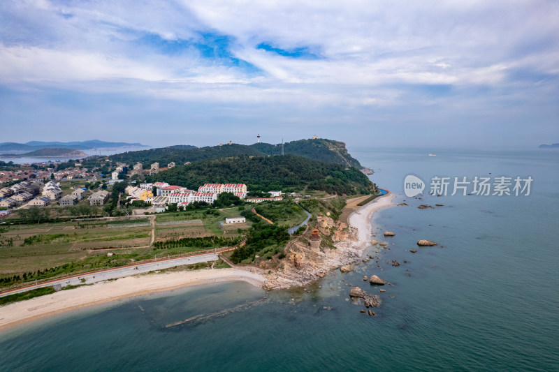 海上岛屿烟台长岛航拍图