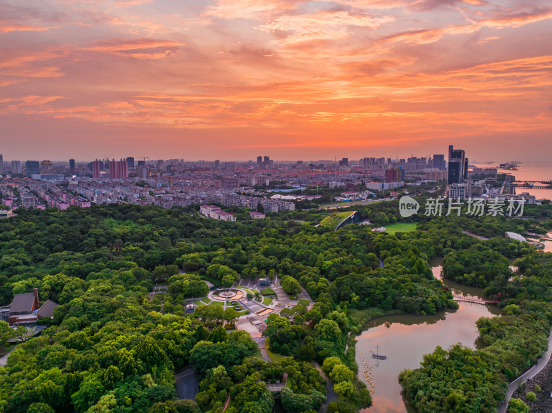 上海吴淞炮台湾国家湿地公园全景