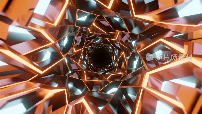 抽象几何隧道光影素材