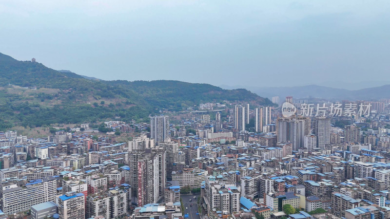 航拍四川达州建设达州大景