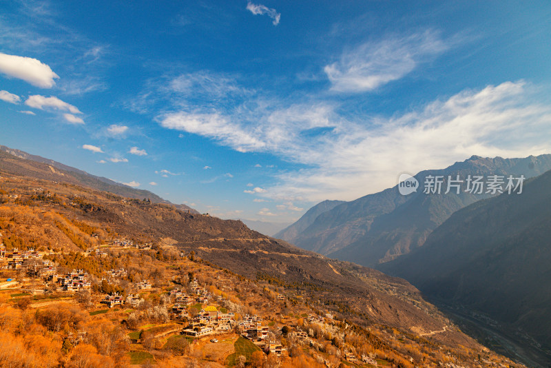 高原峡谷风光丹巴民居