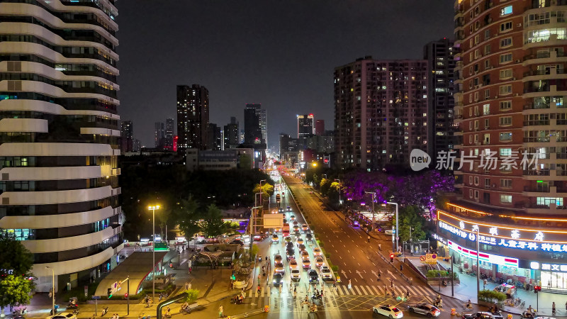 四川成都城市夜景灯光航拍图