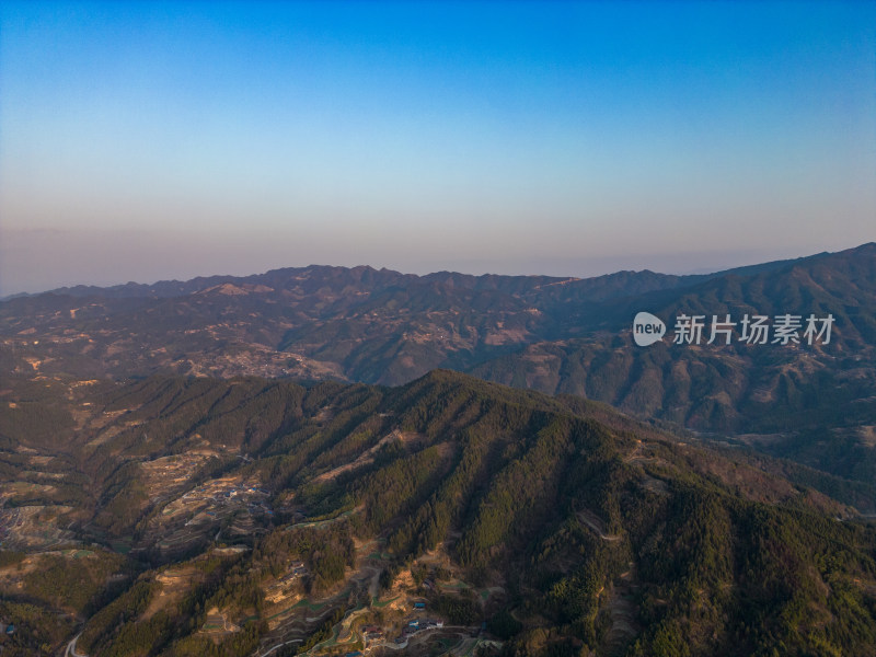 祖国大好河山山川日落航拍摄影图