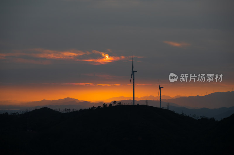 风车山日出日落风光