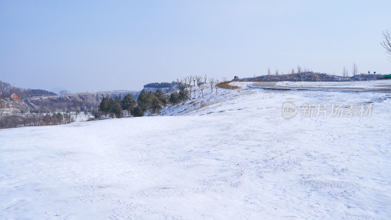 淄博城区网红草原雪景