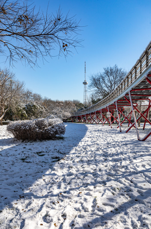 济南泉城公园自然景观雪景