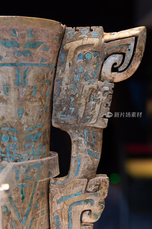 中国考古博物馆商代妇好墓嵌绿松石象牙杯