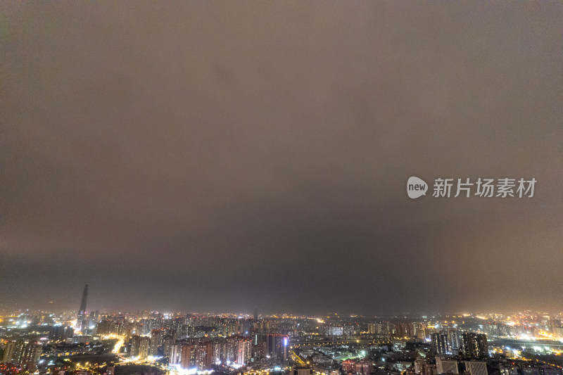 四川成都城市夜景灯光航拍图