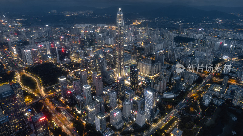 深圳福田CBD航拍夜景