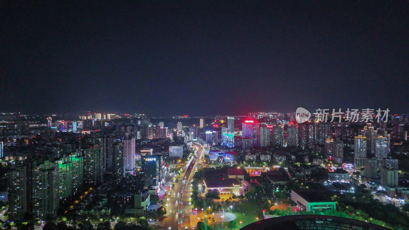 航拍四川泸州夜景泸州蜀泸大道夜景摄影图