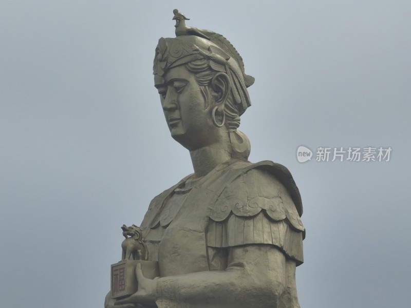 龙母雕塑特效头部广西梧州龙母庙