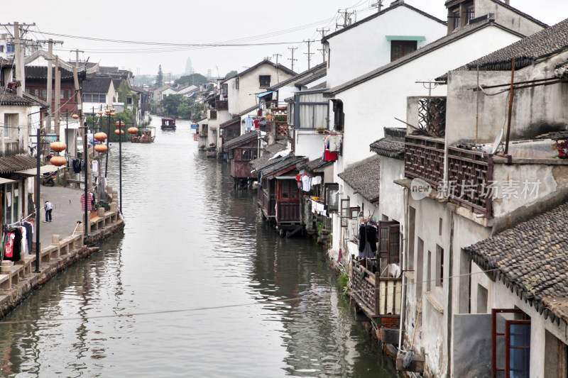 江南水乡古镇临水古建筑景观