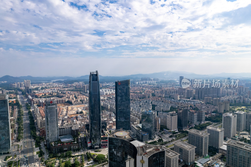 广东东莞鸿福路城市建设航拍摄影图