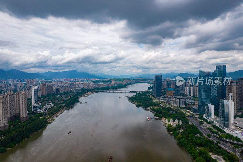 福建福州闽江风光航拍摄影图