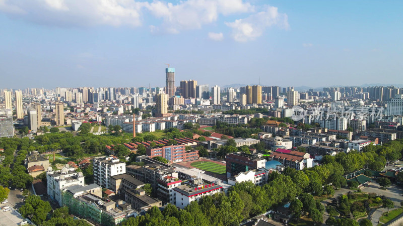 湖南岳阳城市风光航拍