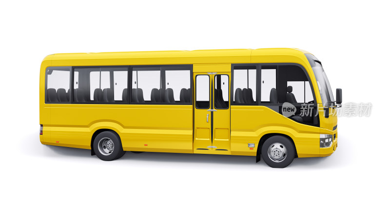 黄色中型客车侧视图