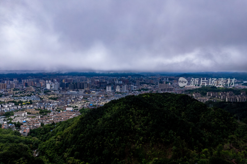 湖南怀化暴雨来了航拍摄影图