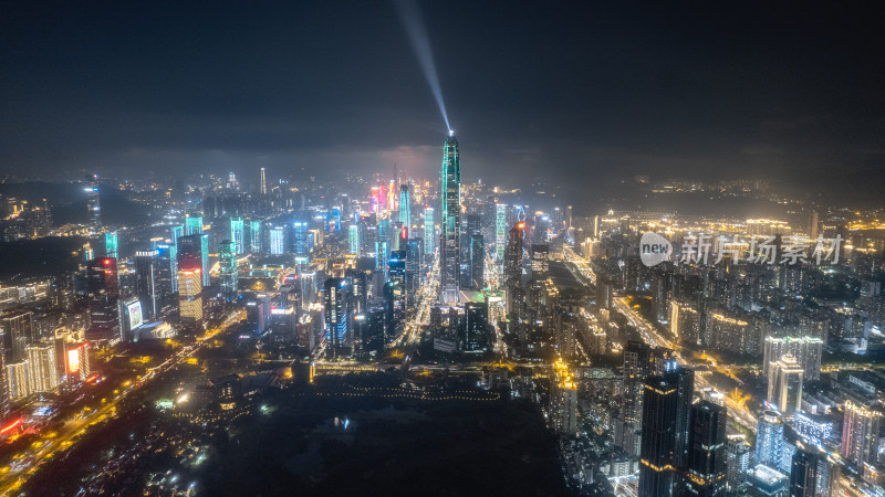 深圳福田CBD航拍夜景