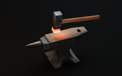 铁锤与铁砧3D渲染