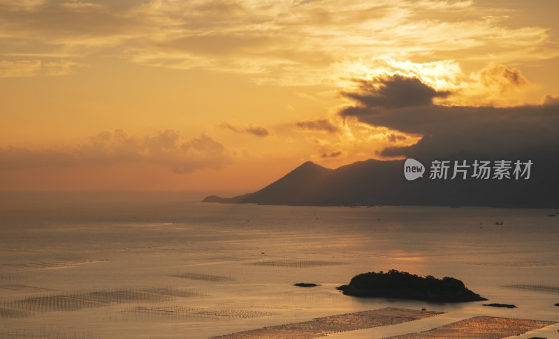 霞浦三沙花竹村海上滩涂日出朝霞自然风光