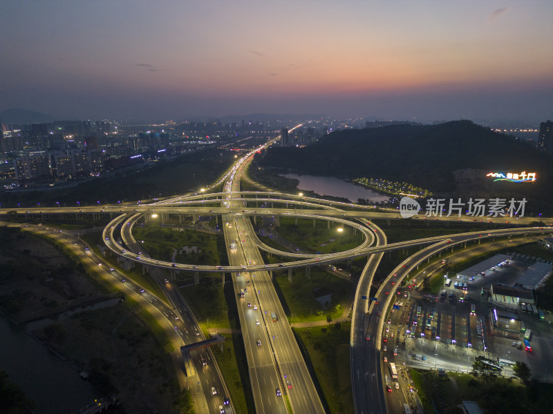 珠海的道路交通航拍