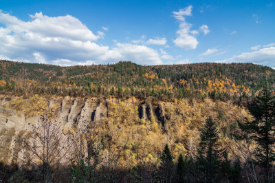 长白山景区大峡谷的秋色