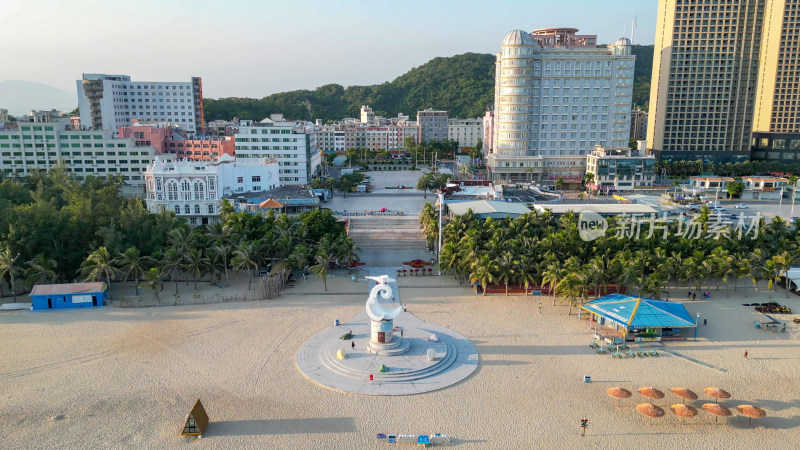 航拍广东阳江海陵岛大角湾海滨浴场