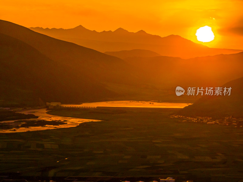 中国青海门源油菜花航拍