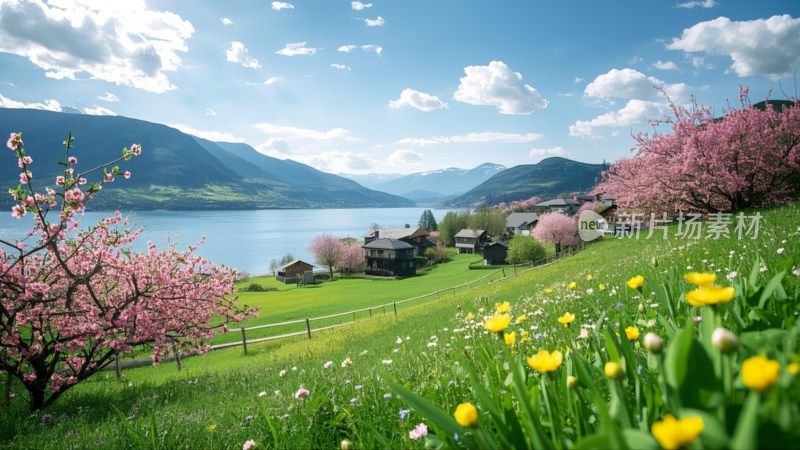 春暖花开美丽乡村 大场景