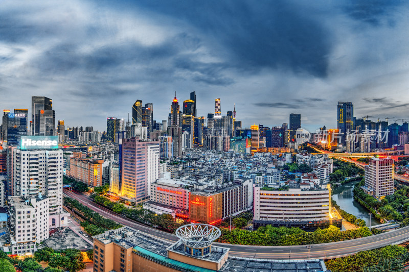 广州城市夜景风光